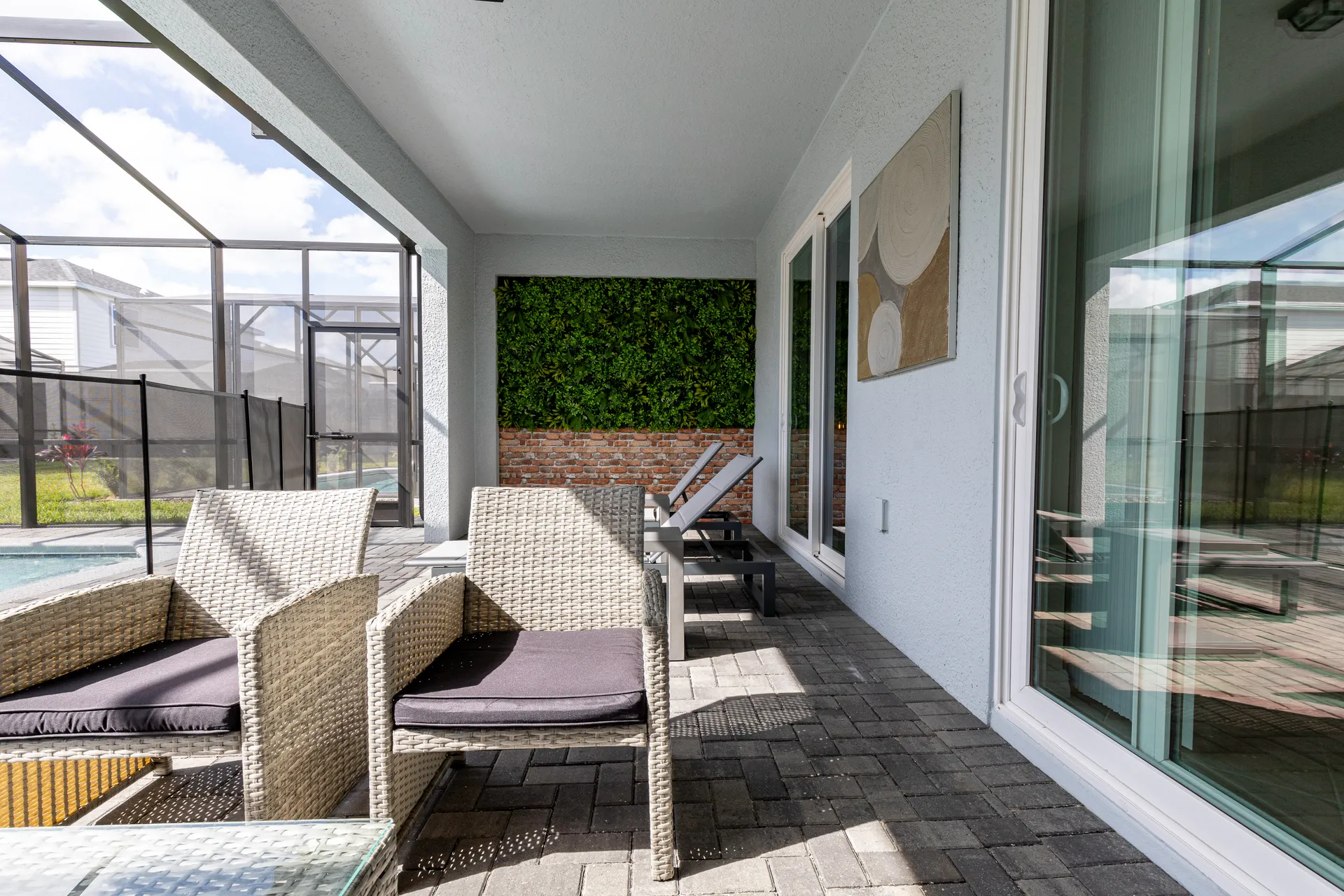 Terraza con muebles de la casa vacacional en Clermont, Florida